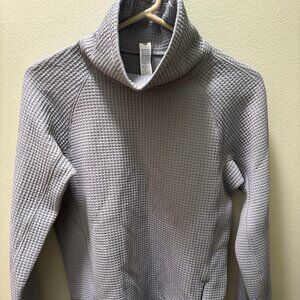 New - Lululemon Women's Waffle Knit Funnel Neck Long Sleeve - Size 2 - Gray